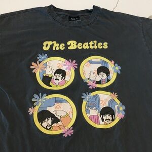 The Beatles Graphic T-Shirt cotton on medium gray yellow